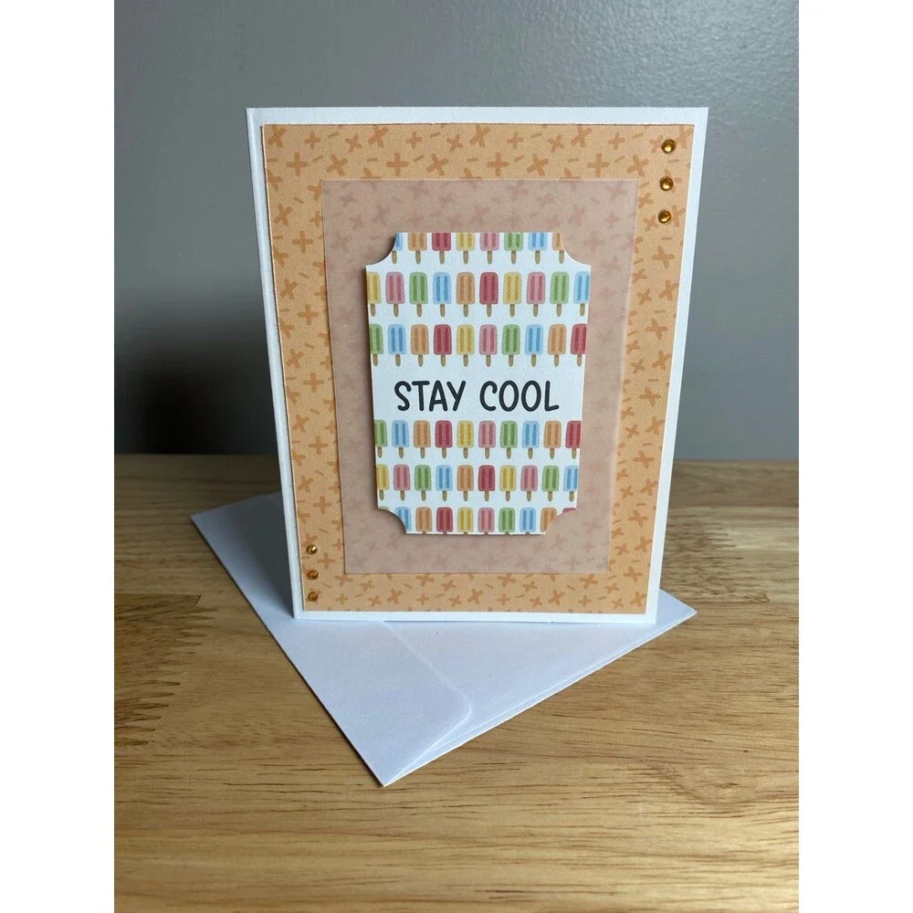 Handmade Summer Blank Greeting Card A2 & Envelope